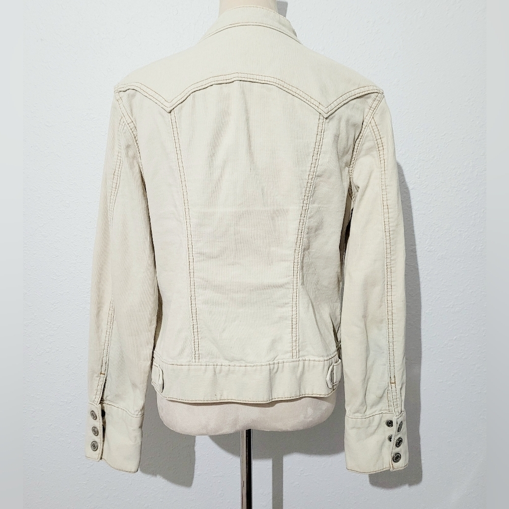 GAP Stretch Corduroy Jacket Women’s Size Medium Tan Button Front - Picture 6 of 10